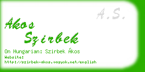 akos szirbek business card